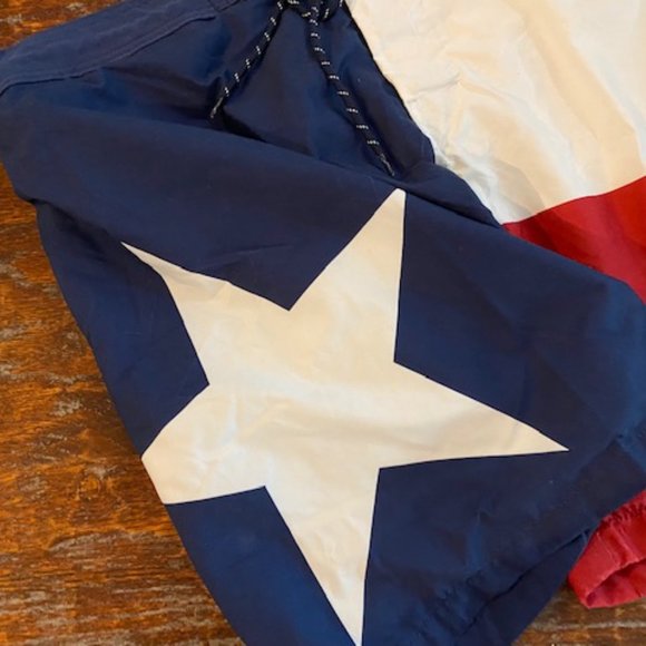 Bundle 2 * TEXAS FLAG SWIM TRUNKS (9-1/2" inseam) + NEW s/s drip dry BLUE TEE XL - Picture 3 of 8